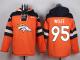 NFL Denver Broncos (DE) #95 Derek Wolfe Men Orange Pullover Hoodie