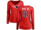 Nike Deatrich Wise Jr Red Name & Number Logo Slim Fit Women's - NFL New England Patriots #91 Long Sleeve T-Shirt