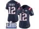 Women Nike New England Patriots #12 Tom Brady Limited Navy Blue Rush Vapor Untouchable Super Bowl LIII Bound NFL Jersey