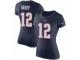 Women Nike New England Patriots #12 Tom Brady Navy Blue Rush Pride Name & Number T-Shirt