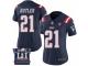 Women's Nike New England Patriots #21 Malcolm Butler Limited Navy Blue Rush Super Bowl LI Champions NFL Jersey