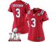 Women's Nike New England Patriots #3 Stephen Gostkowski Elite Red Alternate Super Bowl LI 51 NFL Jersey