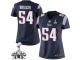 Women's Nike New England Patriots #54 Tedy Bruschi Elite Navy Blue Team Color Super Bowl XLIX NFL Jersey