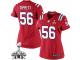 Women's Nike New England Patriots 56 Andre Tippett Elite Red Alternate Super Bowl XLIX NFL Jersey