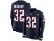 Youth Nike New England Patriots #32 Devin McCourty Limited Navy Blue Therma Long Sleeve NFL Jersey
